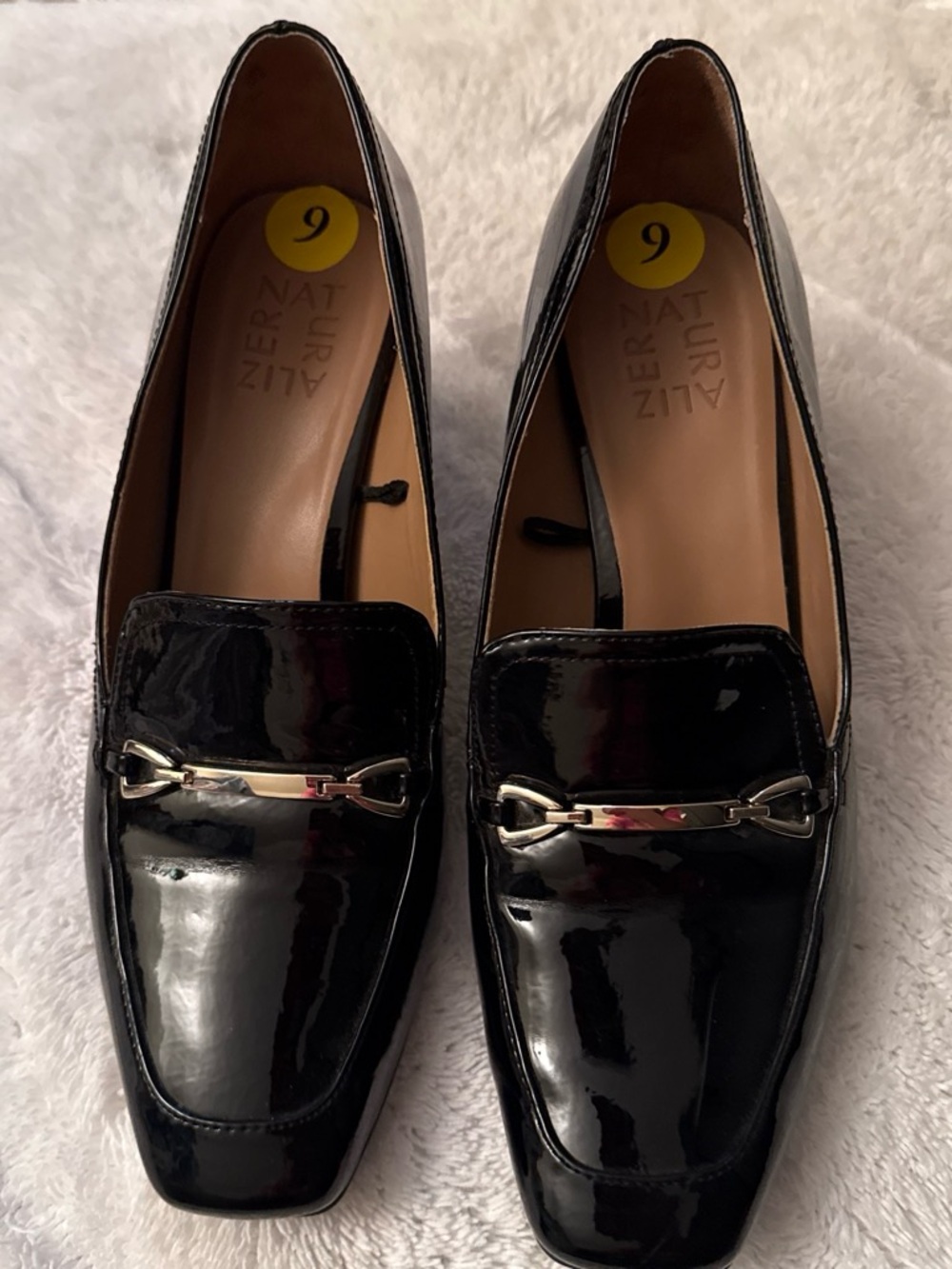 Naturalizer Black Patent Men's Slip-On Loafers with Metal Bit